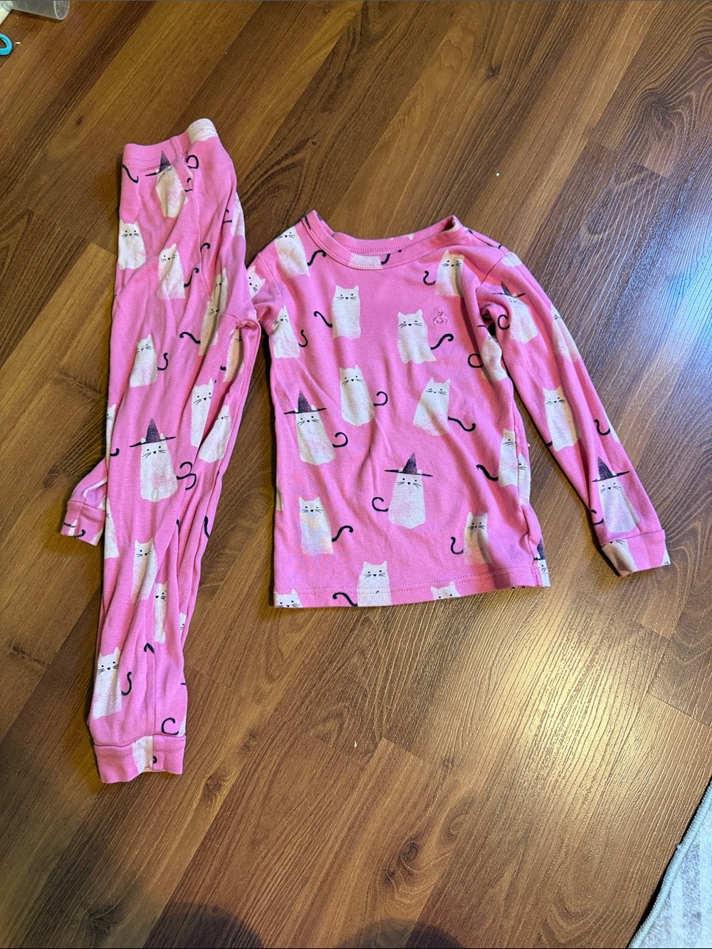 GAP Pink Cat Pattern Kids Pajama Set